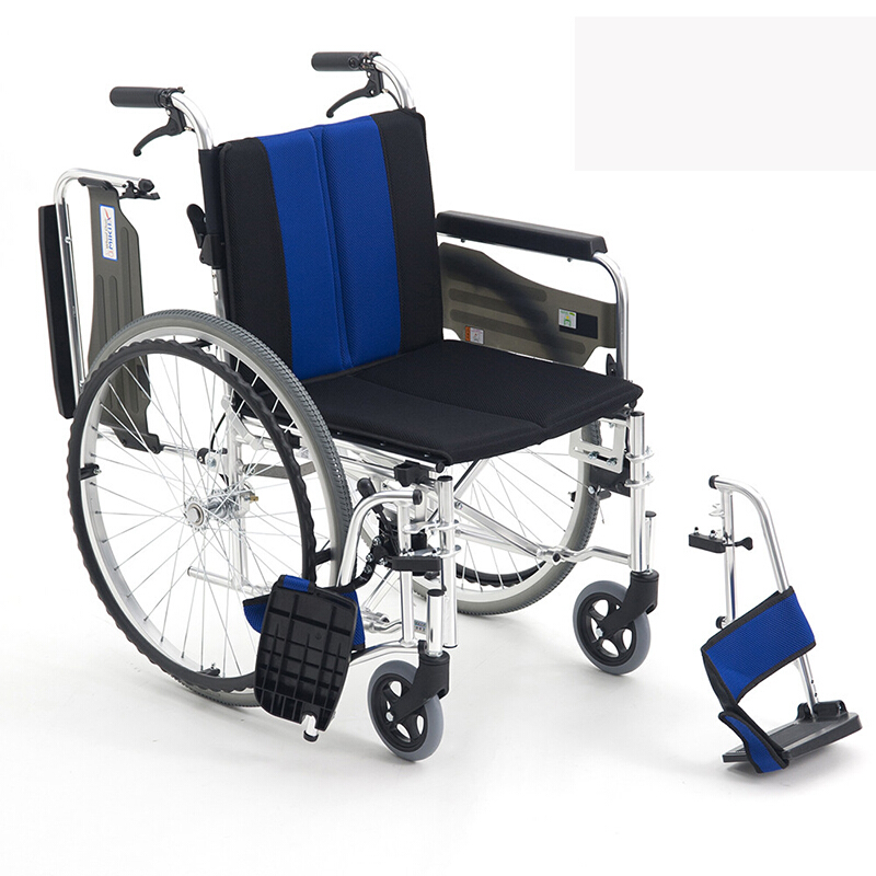 三贵（MIKI）日本三贵轮椅多功能折叠轻便多功能老人轮椅车MPTWSW-47JL扶手可掀开脚踏 大轮