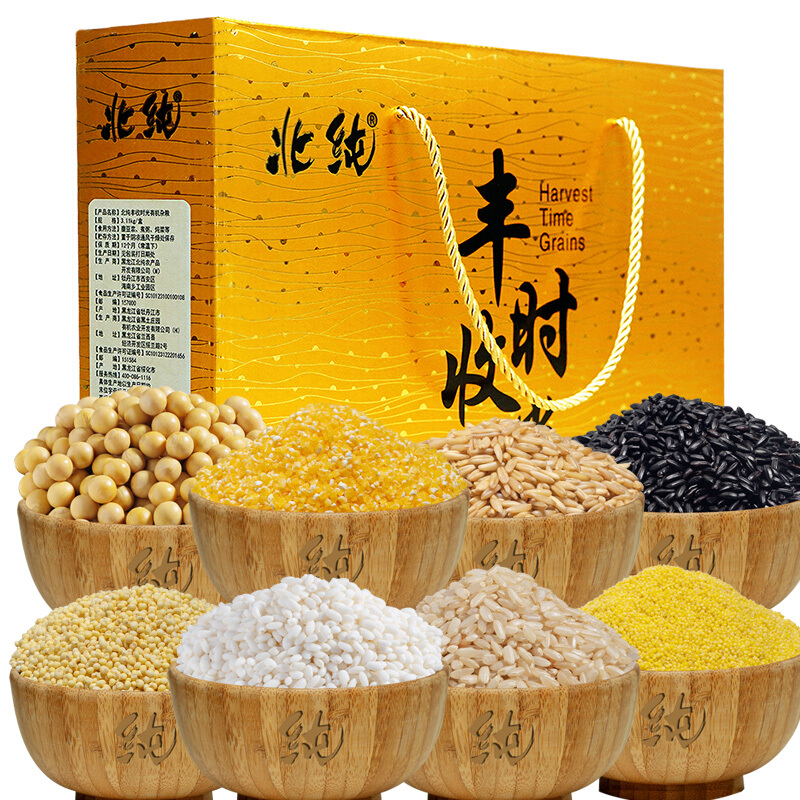 北纯 丰收时光 有机八种东北五谷杂粮礼盒3.11kg