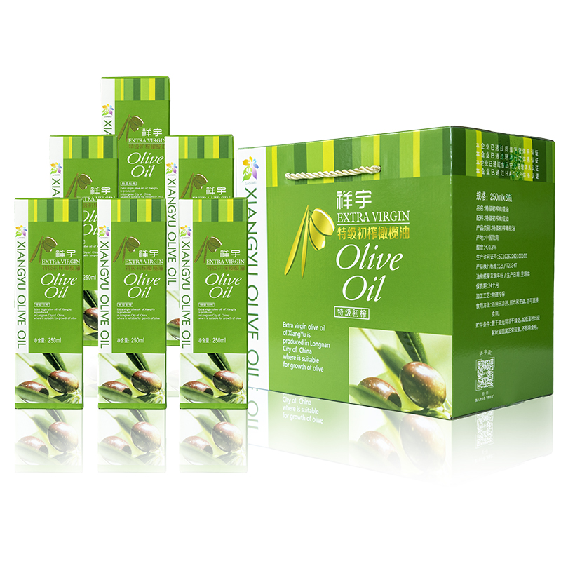 祥宇特级初榨橄榄油Olive oil 整箱装250ml*6瓶 有机橄榄油植物油炒菜油食用油