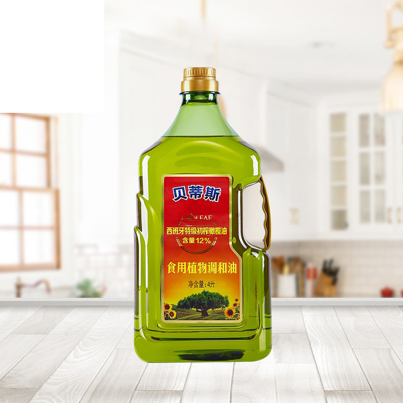 贝蒂斯葵花籽橄榄食用植物调和油4L升 添加12%特级初榨橄榄油瓶装