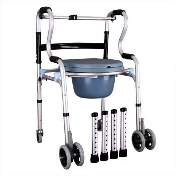 雅德 老人可折叠铝合金座厕椅残疾人坐便器 YC8303B座便带轮
