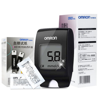 欧姆龙（OMRON）血糖仪 家用医用智能免调码测血糖HGM-114 附100片试纸+100针头