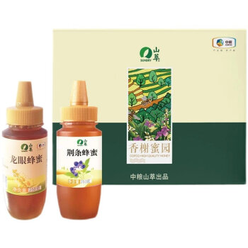 中粮“山萃香榭蜜园”蜂蜜礼盒500g（纯正荆条蜜250g+纯正龙眼蜜250g）