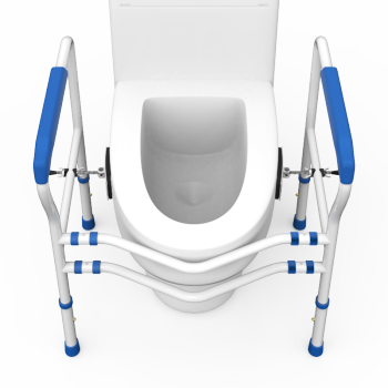 好步 老人厕所马桶扶手残疾人马桶围架卫生间免打孔孕妇浴室扶手LQX050017蓝色（升级款）