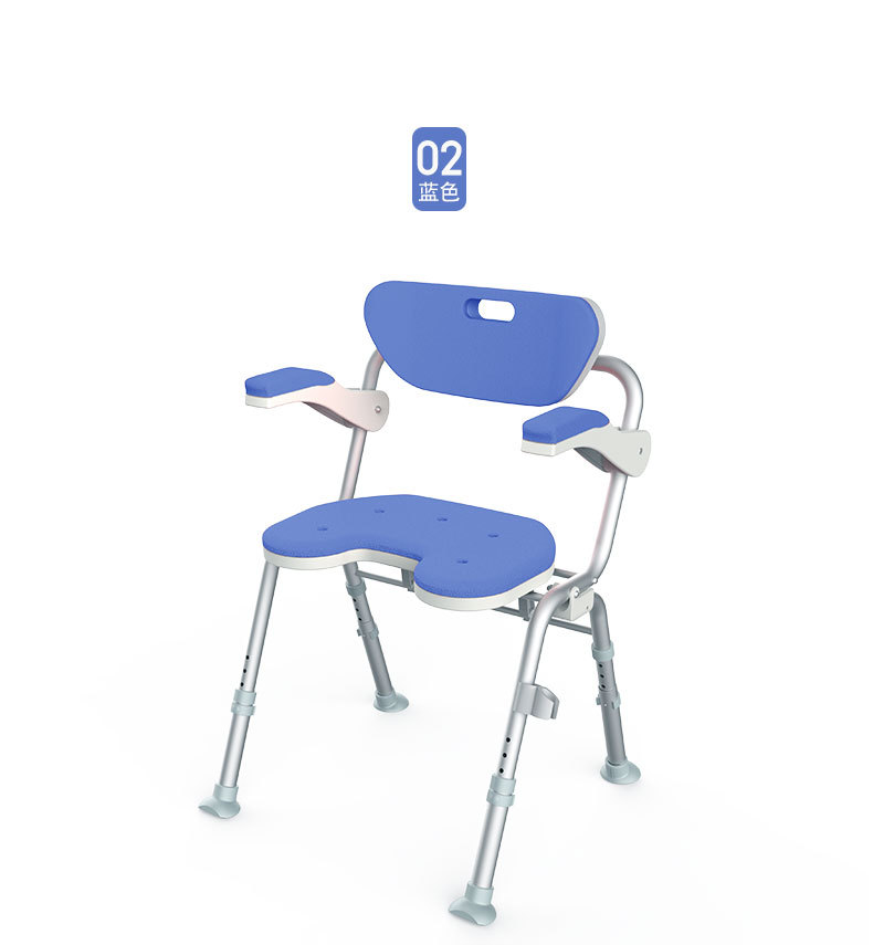 好步洗澡椅LQX-040019-01（蓝色） 折叠沐浴椅老人浴室洗澡椅淋浴椅