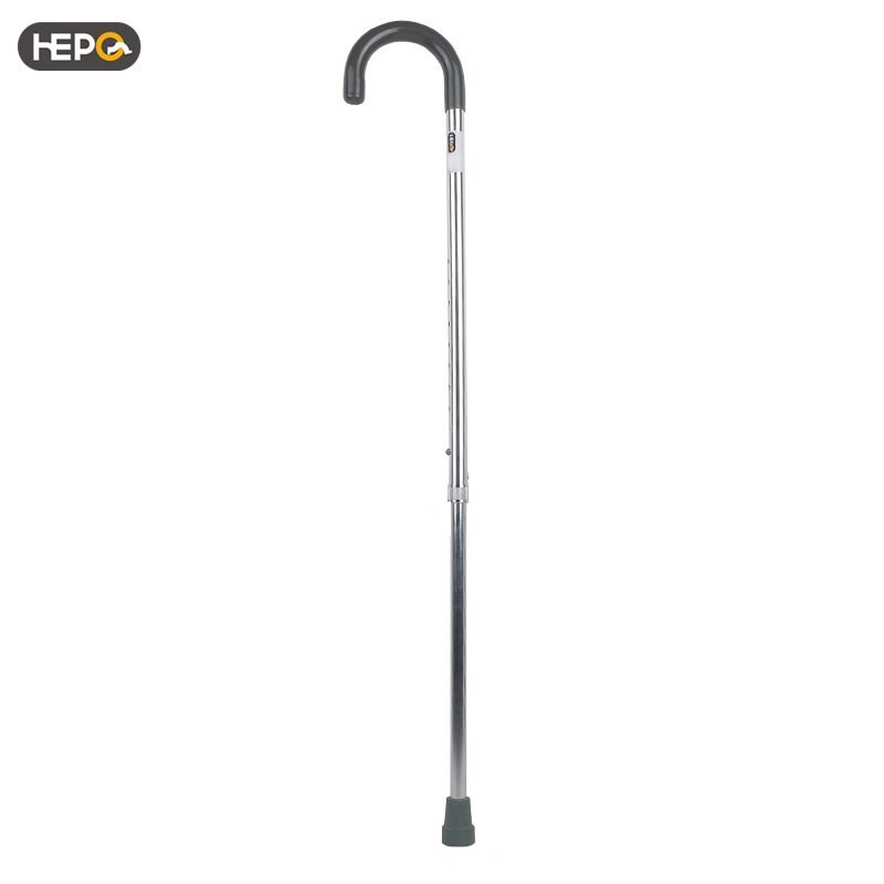 好步伞形单拐LQX-030002（亮银） 铝合金伸缩手杖可调节伞型拐杖