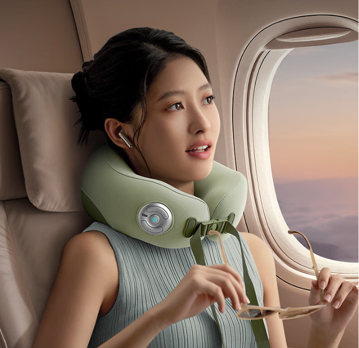 飞利浦（PHILIPS）颈椎按摩仪器 小U枕多部位按摩热敷旅行出差支撑脖子 PPM3107NDG 豆沙绿