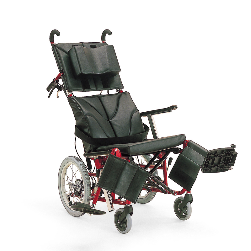 日本品牌河村轮椅轻便可折叠老人半躺式轮椅高靠背铝合金手动轮椅升降扶手 KPF-42 蓝色