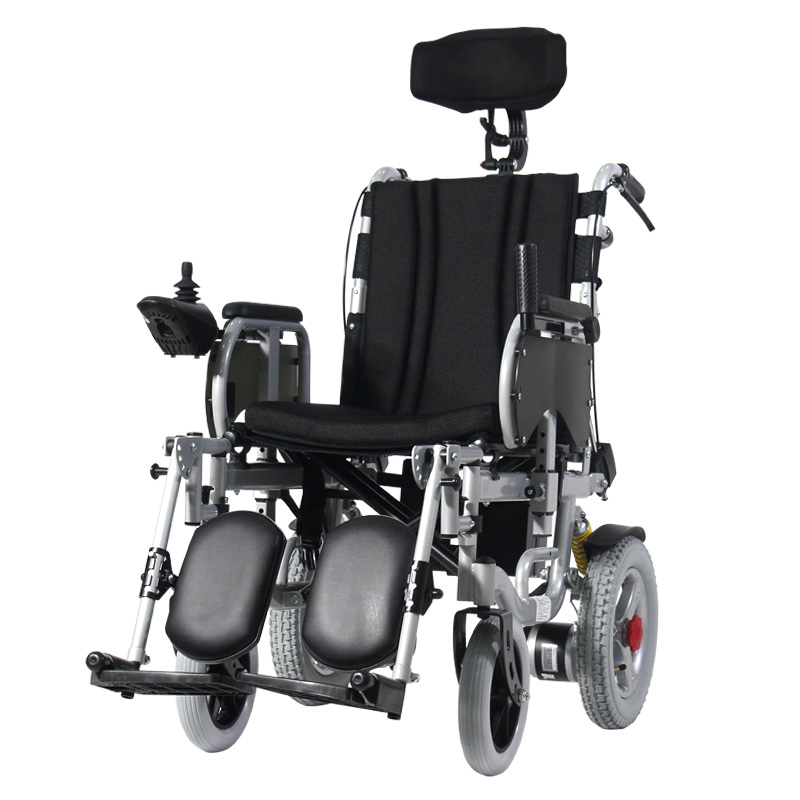 德国斯维驰SW6000-101老人电动轮椅车可折叠可躺多处可调节自带头枕 DF 银色 12A铅酸