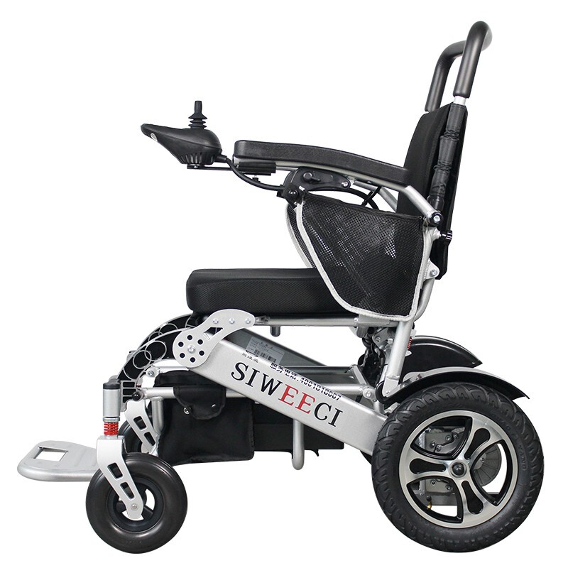 德国斯维驰 电动轮椅车老年人可折叠可上飞机轻便锂电池智能全自动残疾人四轮HG-W630新款008 银黑色12A