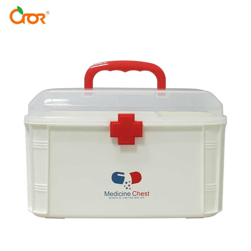 科洛（CROR)家庭应急箱 家用应急防护急救箱医药箱套装 JS-S-022B 白色