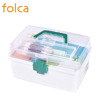 folca福卡 F2002药箱 便携式分层医药箱家用多功能保健急救箱化妆品收纳箱密封小药盒