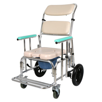 富士康坐便椅4352（U垫） 带轮坐便椅铝合金坐便器洗澡椅移动马桶坐厕椅