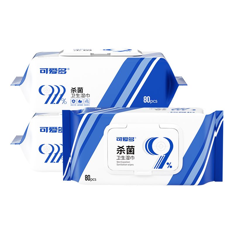 可爱多杀菌卫生湿巾80片*5包 5ZDS-KG8081-XJ