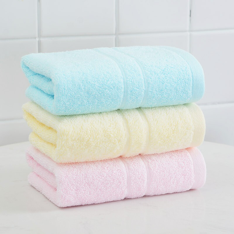 洁丽雅（Grace）毛巾3条装纯棉素色舒适柔软小毛巾中巾 60x30cm 红色+兰色+黄色 70g/条  6734