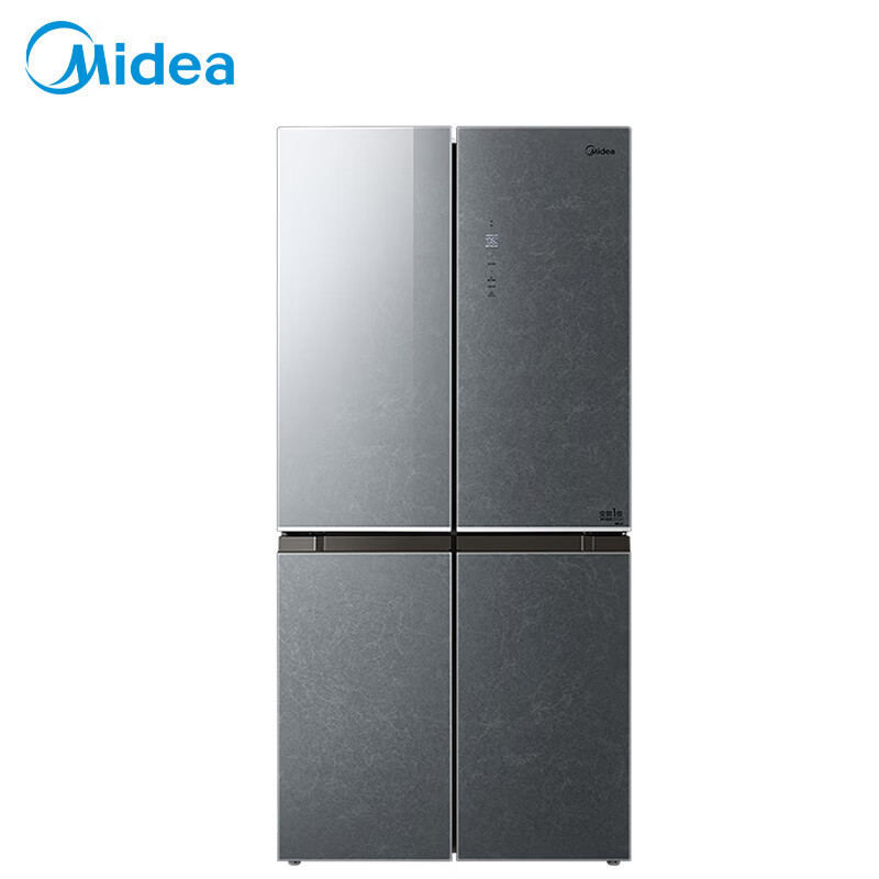 美的（Midea）482升十字四门超薄嵌入大容量智能冰箱一级变频BCD-482WSGPZM(E)墨兰灰-观澜