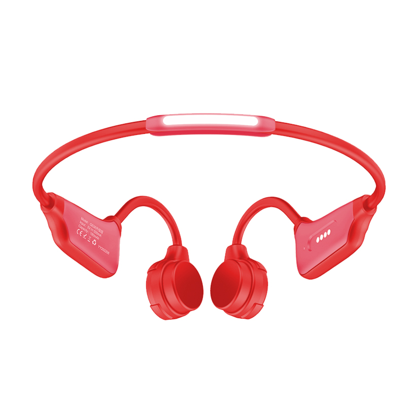 纽曼GE06骨传导蓝牙耳机不入耳挂耳式防水防汗运动耳机32G内存适用华为苹果安卓 红色