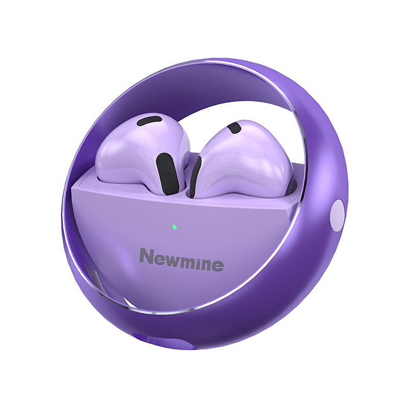 纽曼（Newmine）MK006真无线蓝牙耳机 半入耳舒适佩戴 长续航适用于小米华为苹果手机 紫色