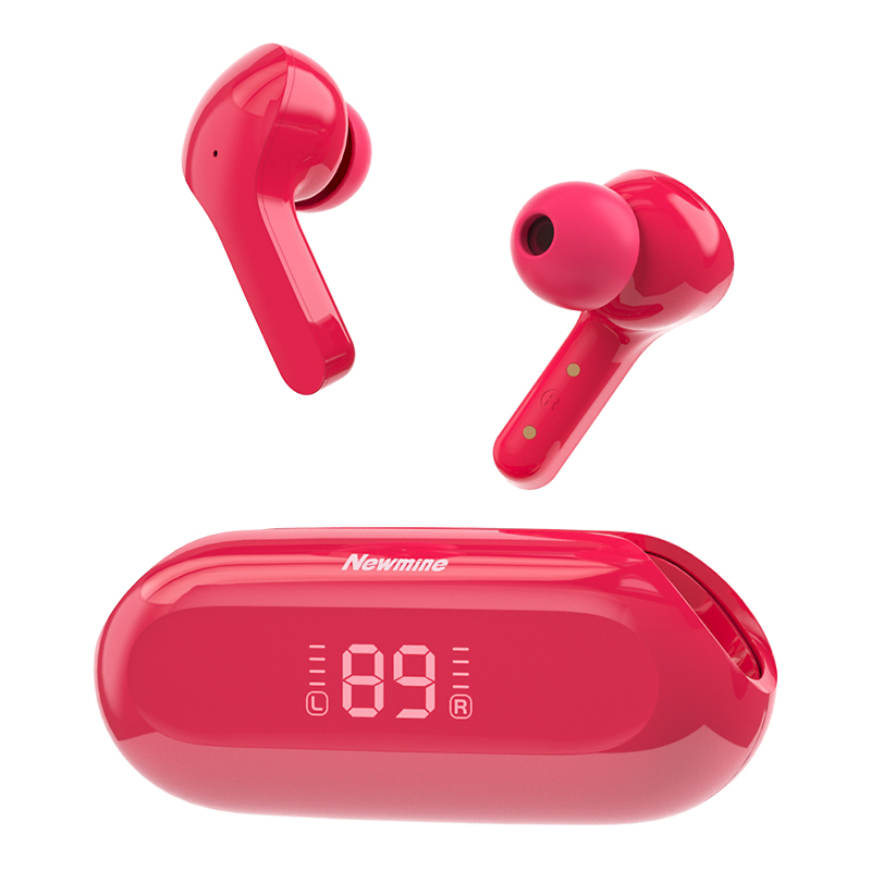 纽曼JT93E真无线蓝牙耳机 入耳式耳机  适用于苹果14华为oppo荣耀 水晶红