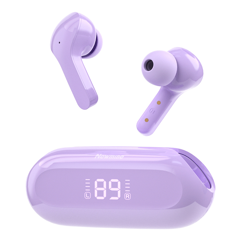 纽曼JT93E真无线蓝牙耳机 入耳式耳机 适用于苹果14华为oppo荣耀 水晶紫