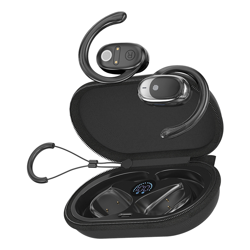 纽曼纽曼JM05挂耳式蓝牙耳机开放式真无线不入耳骨传导概念舒适运动跑步耳夹式耳机 手机通用 至尊版 黑色