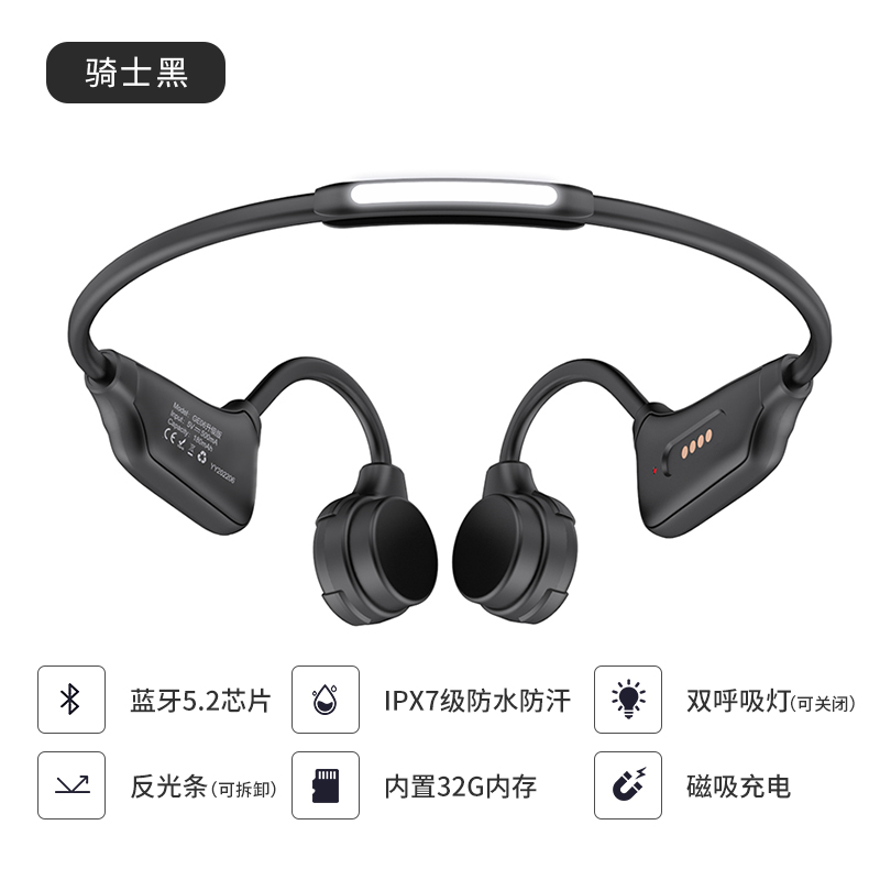 纽曼骨传导蓝牙耳机自带32G内存GE06升级款	黑色