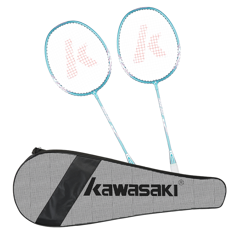 川崎（KAWASAKI） 羽毛球双拍超轻男女羽毛球对拍入门级训练双拍IRON-007湖水蓝