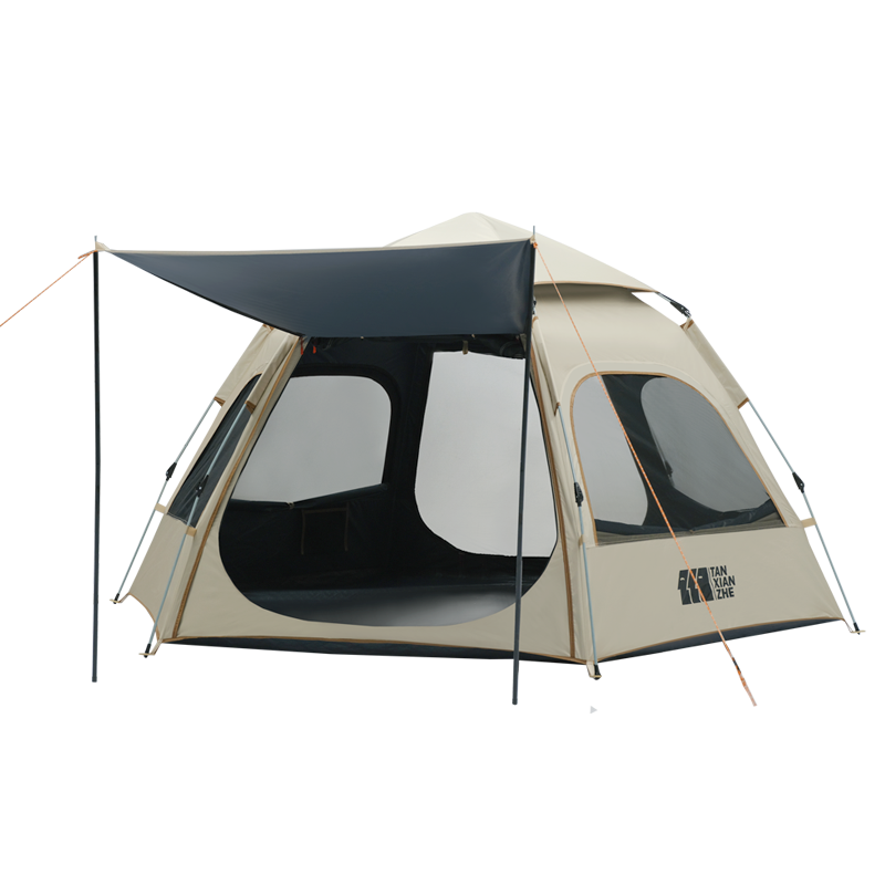 探险者帐篷户外露营全自动六角黑胶帐篷便携式可折叠防晒加厚防雨帐TXZ-1113