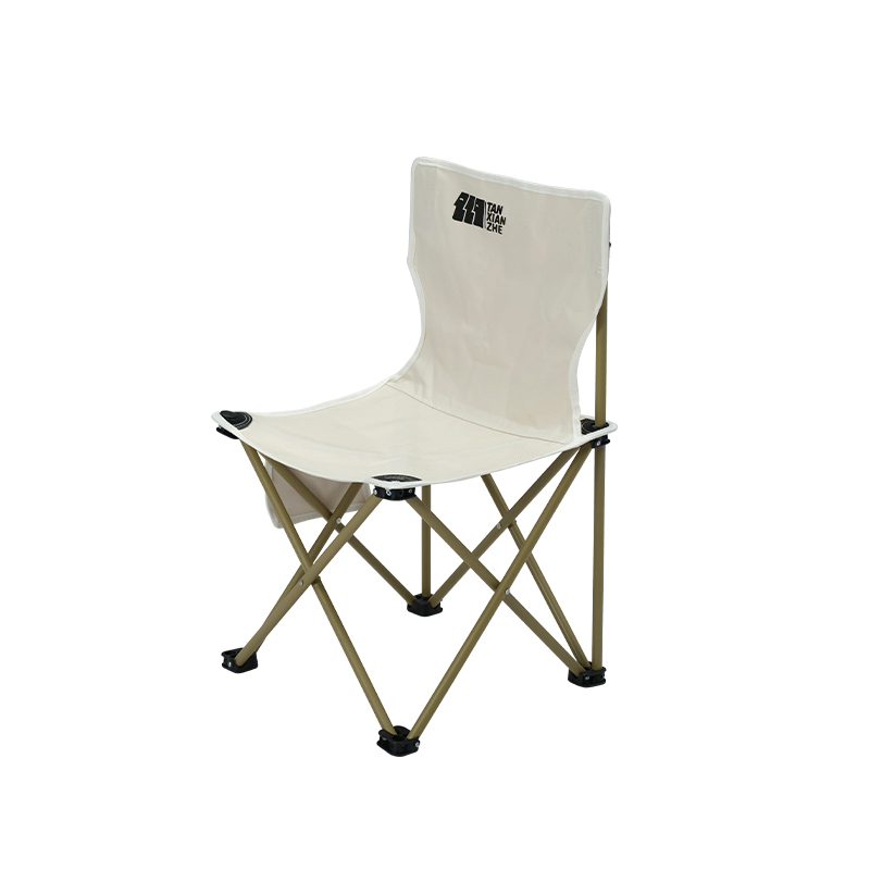 探险者户外折叠椅露营便携野餐椅特大号米白色TXZ-HB-7563