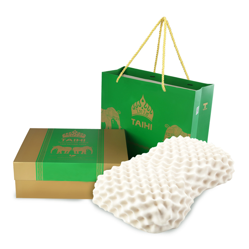 泰嗨(TAIHI) 天然乳胶枕头泰国进口 按摩枕礼盒装 美容按摩枕礼盒装 LHTZ0003