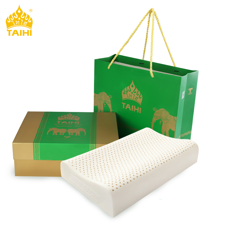 泰嗨TAIHI 泰国原装进口乳胶枕头 高低平面枕礼盒装 TPA11-05