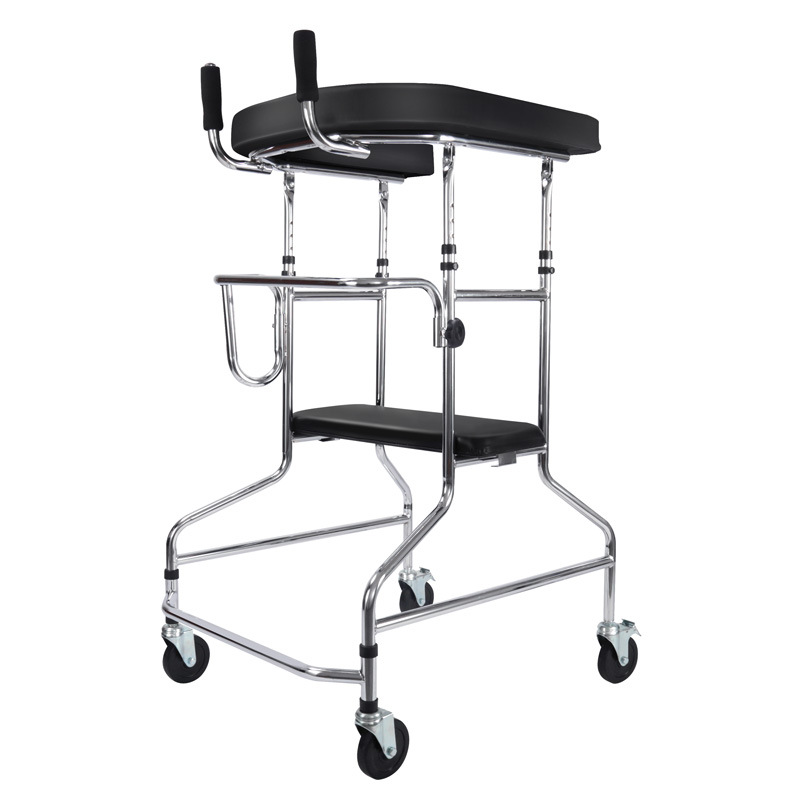 雅德 学步车残疾人走路辅助器下肢训练脑梗偏瘫康复站立架YC2200四轮基础款