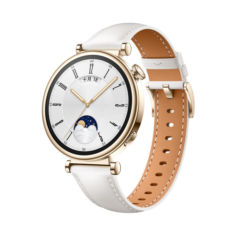 华为 HUAWEI WATCH GT 4 白色真皮表带 41mm 凝霜白