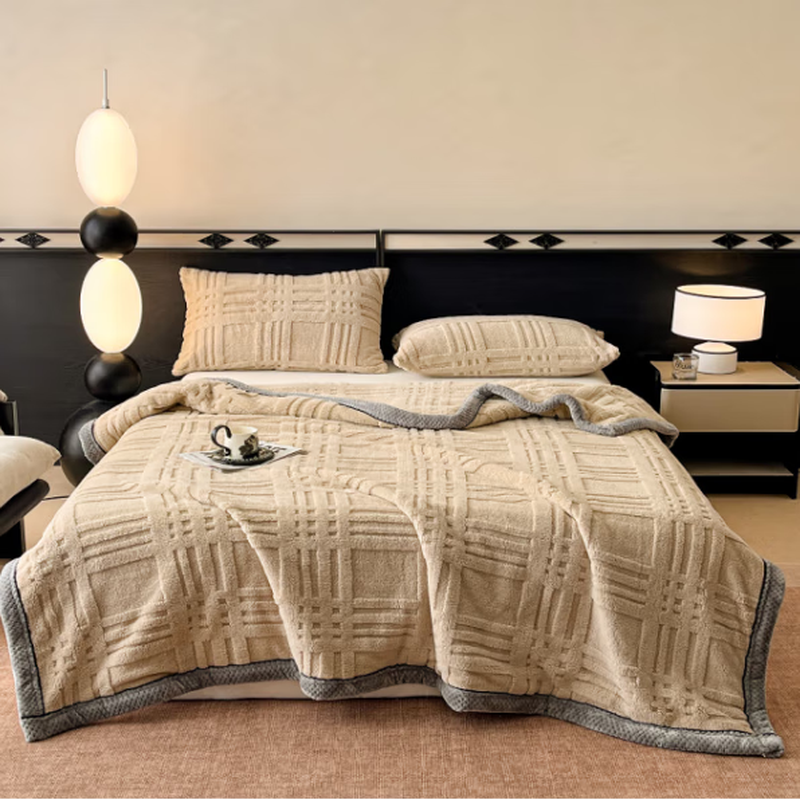 花花公子舒棉绒毛毯-摩卡	HYGRT03