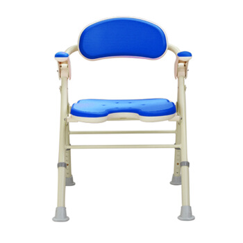 安寿 TU型折叠式抗菌防滑洗澡椅沐浴凳535-467蓝色