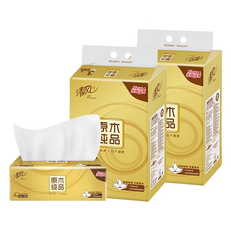 清风金装抽纸 3层 110抽一提四包*2提AR41SWQ