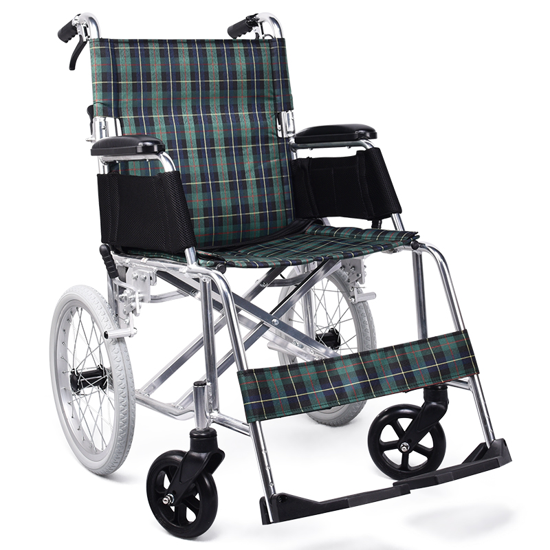 日本一期一会免充气旅行轮椅 轻便可折叠手动老人轮椅看护型小轮椅KS-880