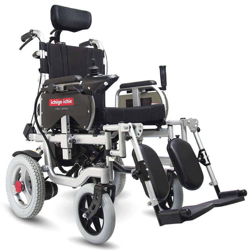日本一期一会电动轮椅车老人轻便可折叠代步车 老年残疾人锂电池全躺自动轮椅EC-1