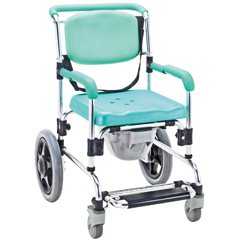 一期一会日本洗澡椅轮椅老人坐便椅助行器 铝合金孕妇坐厕椅YC-80GR 浴厕椅